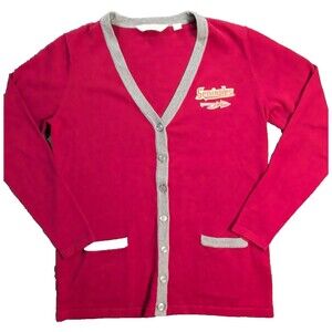 Florida State Seminoles Button Up Sweater Womens Small Red Lady Vessi Preppy